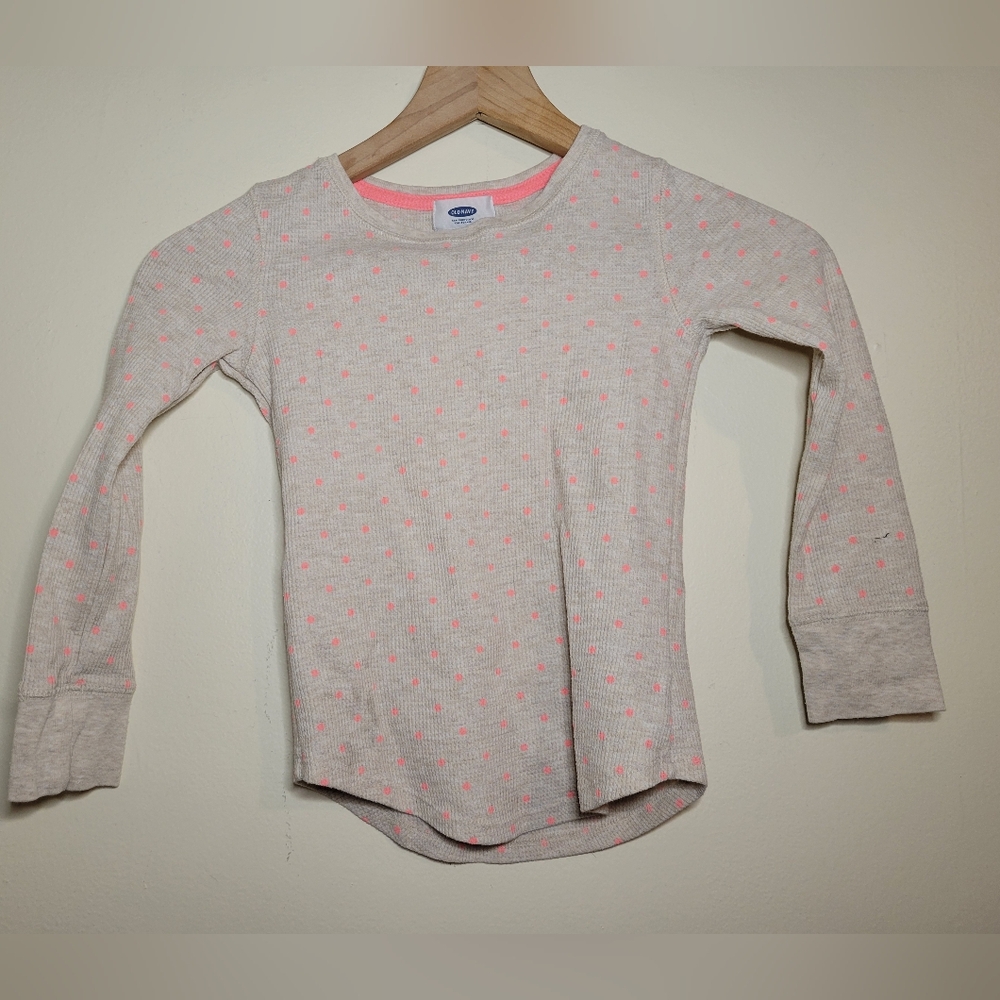 old kids polka dot long sleeve, small